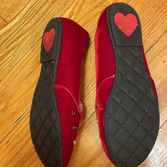 Moschino girl  velour Red  Ballet Flats Size US 2.5 EU 34​​ - Picture 3 of 3